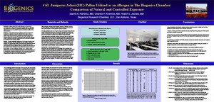 Juniperus Ashei (MC)Pollen Utilized as an Allergen in The Biogenics Chamber: Comparison of Natural and Controlled Exposure